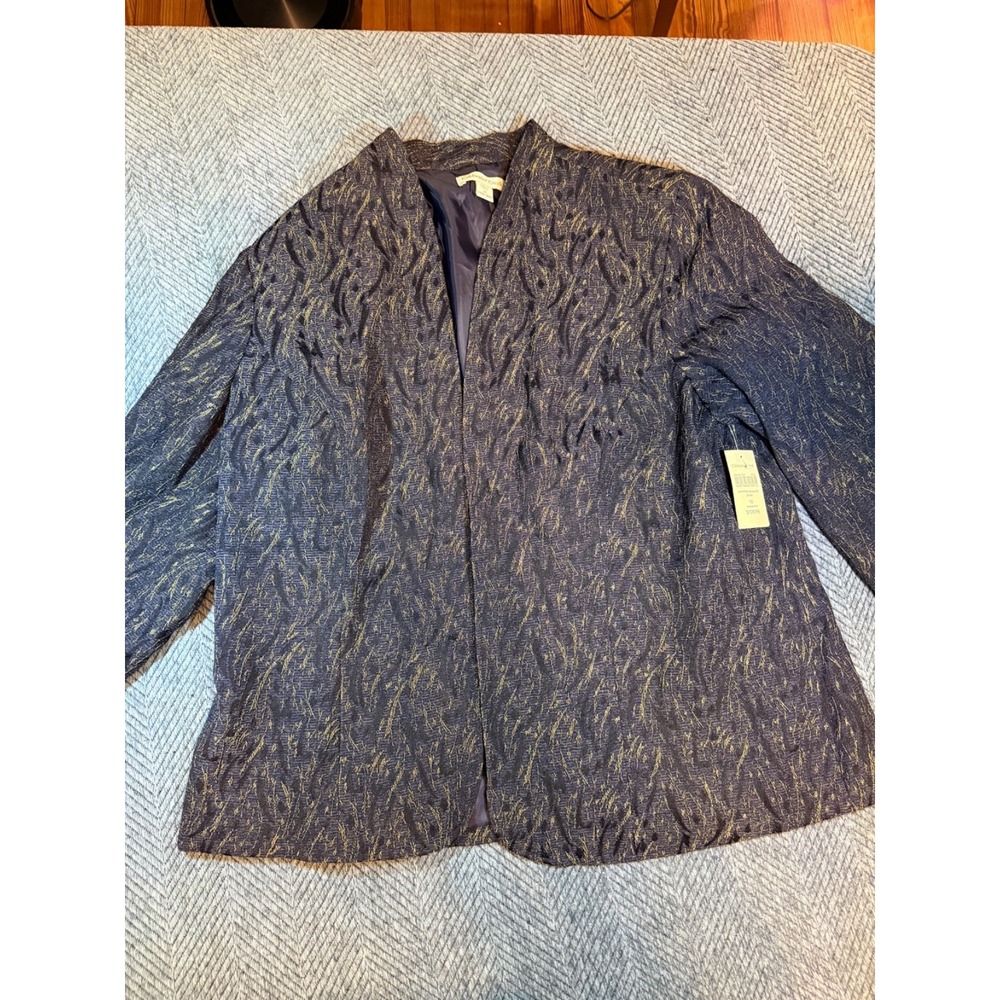 MSRP $109.95 NWT Vintage Coldwater Creek Blazer Jacket Black Shimmer Size 1X NEW